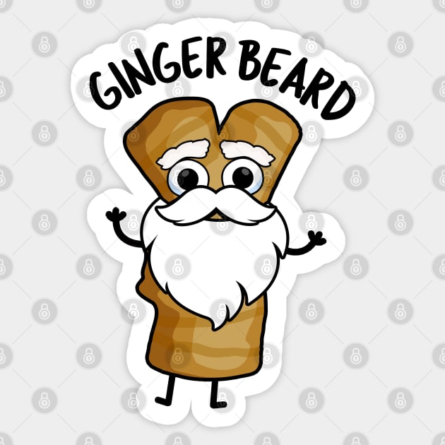 Ginger Beard Funny Gingerbread Food Pun Sticker by punnybone